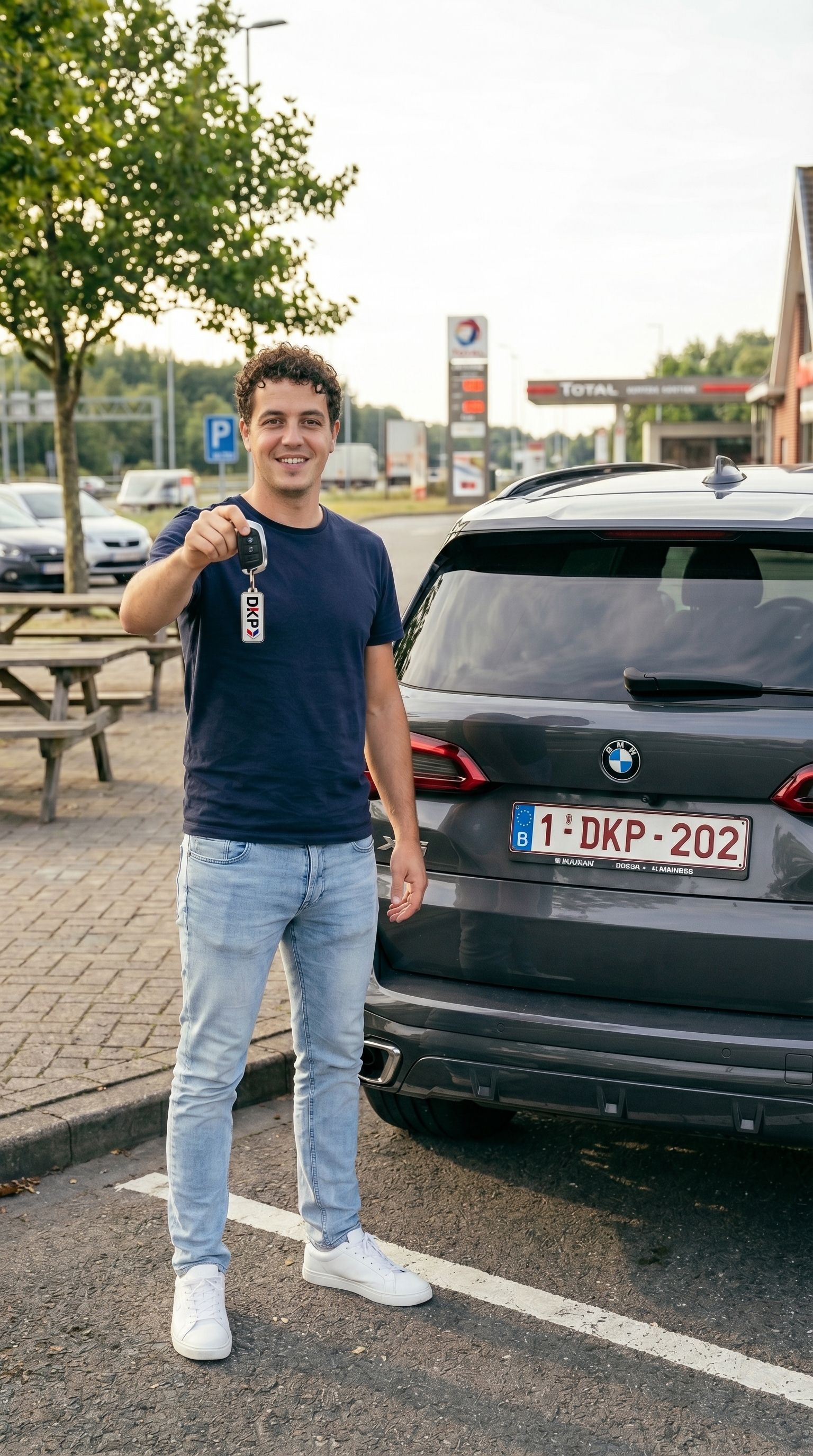 Client satisfait avec sa clé BMW reproduite par DrKeyPro, parking Paris